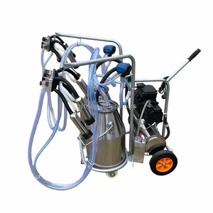 Pompe à vide mobile à <span class=keywords><strong>prix</strong></span> d'usine, machine à traire les vaches, seau unique en acier inoxydable, traiteur portable pour petite ferme laitière - Product Image 1
