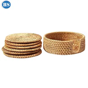 Set di sottobicchieri fatti a mano in Rattan da 6 Drink Coaster decorazione per la casa tappetino da tavola