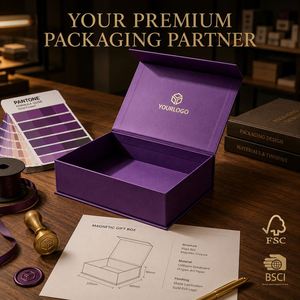 Boîte en carton magnétique de luxe avec logo personnalisé CRD pour l'emballage des bougies, avec fenêtre pour afficher le produit et ruban - Product Image 4