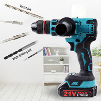 Perceuse électrique bleue F FDZ avec poignée, batterie au lithium 3AH 21V, perceuse à percussion sans fil pour perçage mural