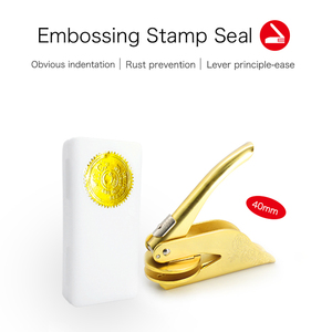 Sceaux personnalisés avec <span class=keywords><strong>logo</strong></span>, sceaux ronds en métal de 40 mm, sceaux à embosser à la main, sceaux dorés - Product Image 6