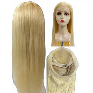 Perruque Lace Front Blonde <span class=keywords><strong>613</strong></span> Prête à l'Expédition, Cheveux Remy Noués à la Main, avec Petit Bonnet pour Base Transparente en Dentelle, 100% Cheveux Humains Vierges - Product Image 1