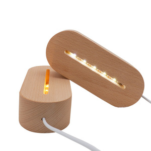 <strong>LED</strong> <strong>Night</strong> <strong>Light</strong> USB Powered Touch Remote Control Wooden Base Smart Home <strong>Lights</strong> for Bedroom Living Room Modern European - Product Image 1