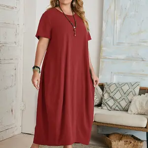 Custom 2023 Verão Vestido Solto Plus Size Roupas Femininas, Moda Impressão Sexy Vestidos Longos/