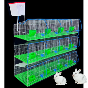 Cage à lapins peu encombrante avec 12 compartiments, en fil de fer galvanisé à froid, robuste et antirouille, pour l'élevage à grande échelle - Product Image 1