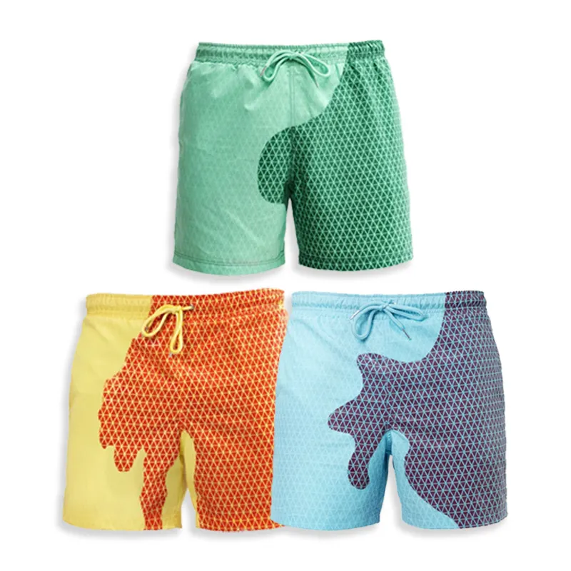 Hot sale thermochromic swimming trunks beach shorts for men fashion swimwear shorts