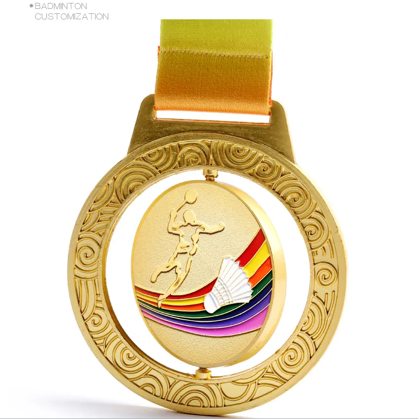 ゴールドシルバーブロンズカスタマイズされた一般的なメダル、学校のゲームバスケットボールチャンピオンバドミントンアワードプレート