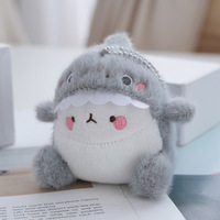 Porte-clés pendentif requin en peluche T2073, adorable requin de dessin animé, pendentif de sac à dos, poupée de machine à prélèvement