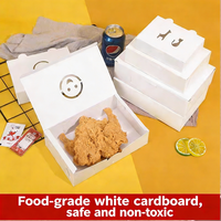 Emballages en papier kraft pour mini-cupcakes et poulet frit avec logo personnalisé, contenants alimentaires durables, résistants à l'huile, boîtes à emporter pour poulet frit