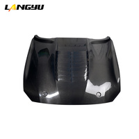 LANGyu 2015-2023 Pièces de carrosserie extérieures pour voitures, style GT500, capot avant en fibre de carbone pour Ford Mustang, couvre-capot moteur