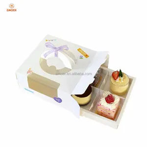 EMOER Mini Treat Boxes with Window and Dividers