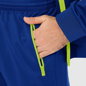 Ensemble de survêtement sportif pour homme, sur mesure, prix abordable, couleur unie, fermeture éclair intégrale, pour la course et l'entraînement - Product Image 3