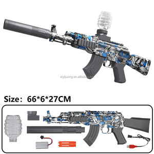 AK47 Graffiti elettrico <span class=keywords><strong>Gel</strong></span> palla per pistola giocattolo 66cm <span class=keywords><strong>di</strong></span> lunghezza doppia modalità (Auto e manuale) sicuro per il gioco all'aperto materiale ABS per i bambini - Product Image 3
