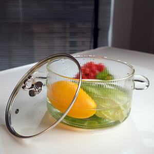 Durable Borosilicate <b>Glass</b> <b>Pot</b> with Lid, Custom Packaging for Gift Wholesale - Product Image 6