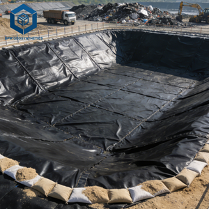 Geomembrana Premium de HDPE de 80 Mil para Proyectos de Contención de Drenajes, Alcantarillas y Embalses, Antifiltraciones - Product Image 1