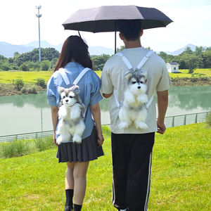 תיק גב קטיפה בצורת כלב שנאוצר חמוד מדגם DUPAN, תיק גב אופנתי בצורת חיה, צעצוע נסיעות, תיק גב בובת צעצוע - Product Image 4