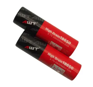 도매 핫 세일 AWT 18650 배터리 18650 2600mah 50A 충전식 4v 2.5ah 배터리 충전식 배터리 4v 1ah