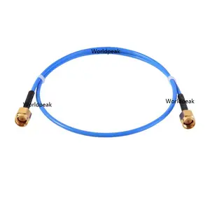 Cables coaxiales de microondas RF de alta temperatura SS405 RG405ss SMA macho a SMA macho conectores rf cable coaxial pigtail