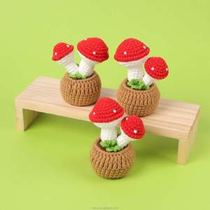 Maceta de Ganchillo Hecha a Mano con Forma de Hongo para el Hogar, Navidad, Halloween, Graduación, Día de la Madre, Pascua, Día del Padre - Product Image 3