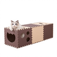 Tunnel pliable pour chat DIY, lit tunnel pour animaux de compagnie connectable à 3 voies, labyrinthe en feutre durable résistant aux morsures pour jeu interactif en intérieur