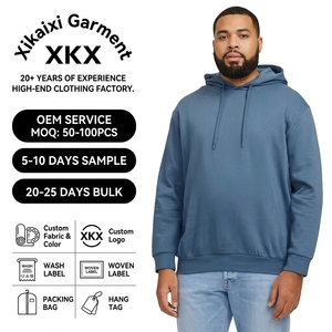 Sudadera con Capucha de Punto Bordada Jack & <span class=keywords><strong>Jones</strong></span> Plus JJELOGO, Colección Primavera 24/25 Oceanview, Talla 3XL, 61% Poliéster, 39% Algodón, Corte Regular - Product Image 1