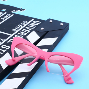 1536 Montature per <span class=keywords><strong>Occhiali</strong></span> da Vista Stile Occhio di Gatto, Lenti Ottiche <span class=keywords><strong>Trasparenti</strong></span>, Montatura Semi-Rimless Personalizzata alla Moda per <span class=keywords><strong>Donna</strong></span> - Product Image 2