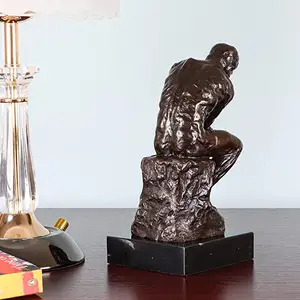 Hot Selling Thinker Character Office Desk Decor Figurine Ornament Customized Fiberglass Sculpture