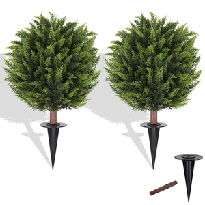 Plantas Artificiales de Ciprés, Decoración de Jardín Interior y Exterior con Estacas para el Suelo, para <span class=keywords><strong>Cementerio</strong></span>, Ramo, Fiesta, Patio Trasero - Product Image 3