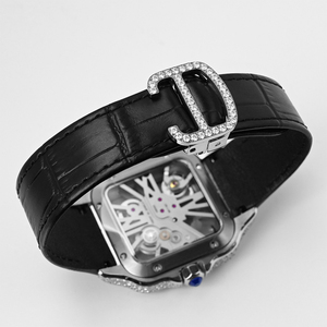 Orologio Scheletrato da Uomo Hip Hop Iced Out Bustdown con Moissanite VVS, Vetro Zaffiro, Movimento <span class=keywords><strong>al</strong></span> <span class=keywords><strong>Quarzo</strong></span> Ronda, Supera il Test del Diamante - Product Image 5