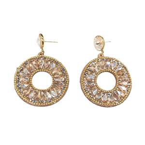 Pendientes de Moda para Mujer, con Cristales de Estrás, Chapados en Oro PVD, Acero Inoxidable 316L, Joyería Sostenible y Resistente - Product Image 1