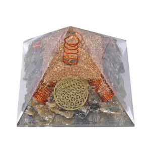 花の生命のシンボルを持つラブラドライトの卸売業者とサプライヤーOrgonite Pyramid