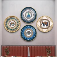 Décoration murale ronde en MDF Mandala Ganesha Éléphant Thaïlandais Bohème pour la maison, le restaurant, le spa et le salon