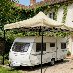 เต็นท์กันสาดกลางแจ้งแบบพับได้พร้อมขาตั้งเอียงและกระเป๋าหิ้ว, ที่พักพิงแบบพกพาสำหรับลานบ้าน ระเบียง สวน ชายหาด - ผ้าคลุมกันสาดขนาด 8x8 ฟุต - Product Image 3