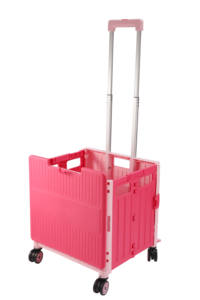 Оптовая продажа складная пластиковая тележка для еды Складная ручная тележка для покупок с подстаканником - Product Image 3