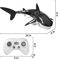 Jouet Requin Télécommandé EPT en Gros, Échelle 1:18, Rechargeable, 2,4 GHz, avec Pulvérisation d'Eau et Lumières, pour Piscine