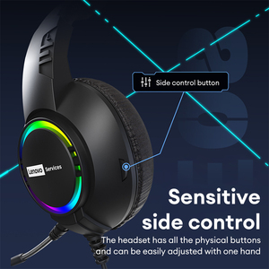 Lenovo E08 headphone komputer berkabel, earphone HIFI Stereo suara latensi rendah lampu RGB dengan <span class=keywords><strong>speaker</strong></span> besar 100% asli - Product Image 2