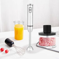 Mixeur Électrique Portable 4-en-1 de 1000W pour Aliments et Légumes, 4 Lames, Utilisation Domestique, Mélangeur Manuel pour Cuisine, Rapide, Facile à Nettoyer