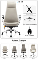 Chaise de bureau exécutive ergonomique moderne pivotante en cuir synthétique haut de gamme, réglable en hauteur, pour le bureau à domicile