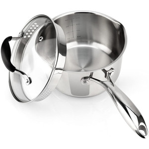 Sẵn Sàng Để Tàu <span class=keywords><strong>3</strong></span> <span class=keywords><strong>Qt</strong></span> Hàn Quốc Phong Cách 304 Thép Không Gỉ Nước Sốt <span class=keywords><strong>Pan</strong></span> Với Glass Lọc Nắp Cho Súp Chuẩn Bị - Product Image 1