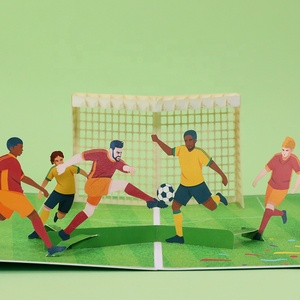 Carte de vœux en papier 3D avec scène de football, art fait main, impression numérique ZS-P2197 - Product Image 3