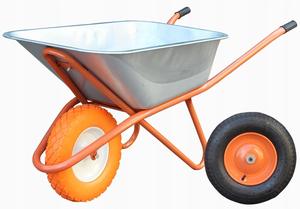 Carretilla de Jardín de Acero Reforzado de 100L, Color Naranja, para Construcción, con Rueda de Poliuretano, Venta al por Mayor - Product Image 6