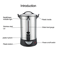 Chauffe-eau commercial 6L 1600W en acier inoxydable, distributeur d'eau chaude électrique pour restaurant, café, restauration
