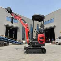 Mini-excavatrice compacte hydraulique de 1,5 tonne, excavatrice sur chenilles pour la ferme et le jardin