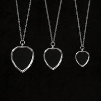 Vente flash - Pendentif de collier en forme de cœur en cristal transparent pour photo gravée au laser avec boîte cadeau noire - Souvenir - Cadeau