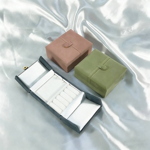 Jewelry <b>Storage</b> Box Rectangular Snap Button Double Open Light Luxury Fashion <b>Ring</b> Necklace Earrings Printed Jewelry Gift Box - Product Image 5