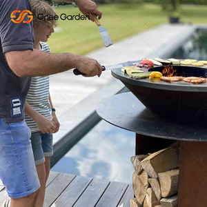 Cuisson <span class=keywords><strong>Plancha</strong></span> Barbecue Extérieur Métal Jardin Corten Acier BBQ Fumeur Grand Barbecue Barbecue À Charbon De Bois - Product Image 5