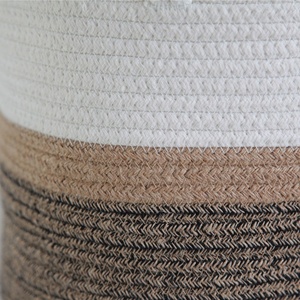 Cesta de algodón tejida con asa para niños, cesta de almacenamiento de juguetes para bebés - Product Image 4