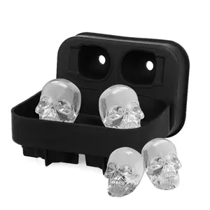 Summer Party Silicone Diamond Square Ball 3D Skull Ice Cube Mold Chocolate Tray Ice Ball Maker