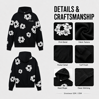 Hoodie personnalisé streetwear avec impression en relief, fabricant OEM chinois, en molleton de coton épais et doux, coupe oversize