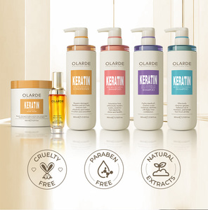 Hidratante profesional Eliminar <span class=keywords><strong>Frizz</strong></span> Split End Brillante Suave Suavizar Mejorar la elasticidad Nutritiva Reparación Keratina Champú - Product Image 6